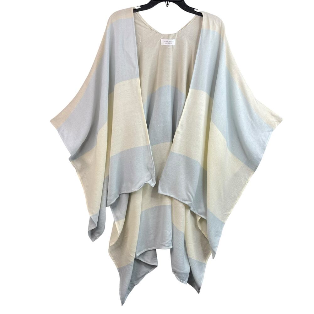 Mersea Always by the Sea Womens Cardigan Sweater Blue Cream